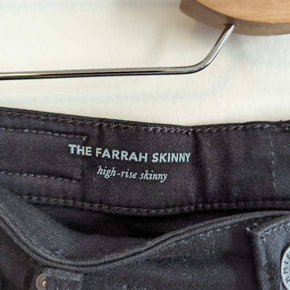 AG Jeans Farrah High-Rise Skinny Jean, solid black, sz 25R - Picture 6 of 9